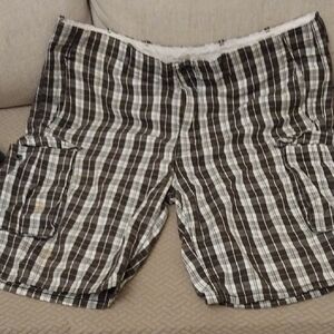 Levi's Black and White Striped Cargo Shorts